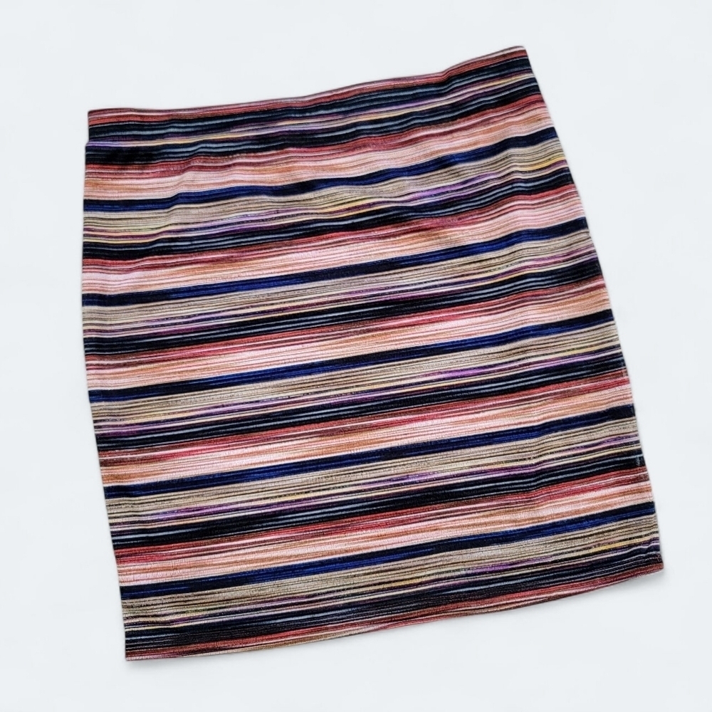 Melissa Paige Striped Multicolor Women's Skirt Petite Large